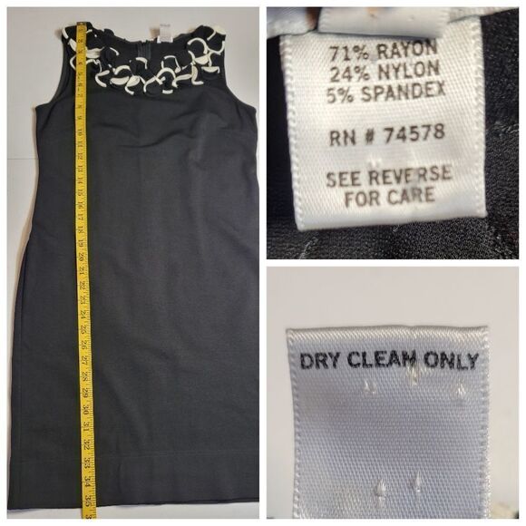 Cache Black Shift Dress with Layered 2D Statement Collar Women's Size 6 - Picture 13 of 13
